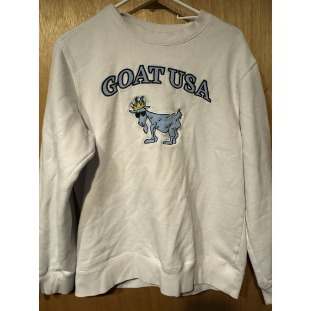Goat Size Medium White Crewneck Sweatshirt